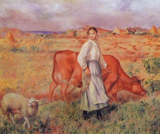 Pierre Renoir The Shepherdess the Cow and the Ewe oil painting image